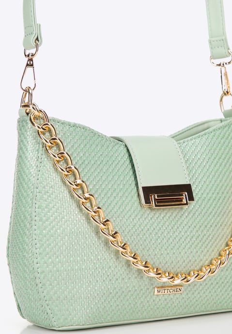 Bolso bandolera Wittchen para mujer de polipropileno verde tejido - Image 4