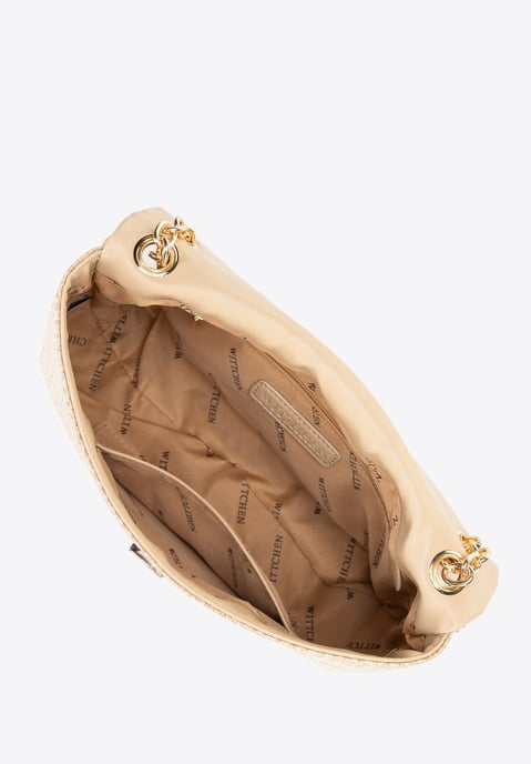 Bolso bandolera de mujer Wittchen con cadena trenzada, beige, polipropileno - Image 4