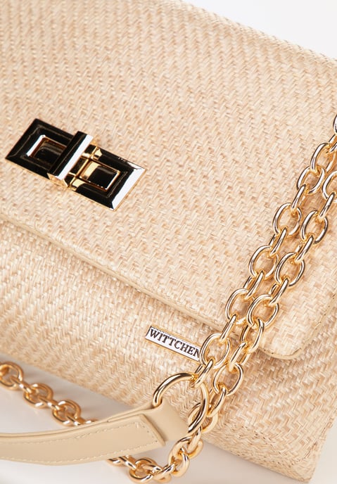 Bolso bandolera de mujer Wittchen con cadena trenzada, beige, polipropileno - Image 5