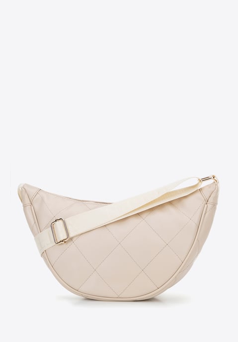 Bolso bandolera de mujer Wittchen con costuras geométricas, color crema y dorado - Image 2