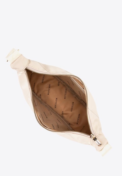 Bolso bandolera de mujer Wittchen con costuras geométricas, color crema y dorado - Image 3