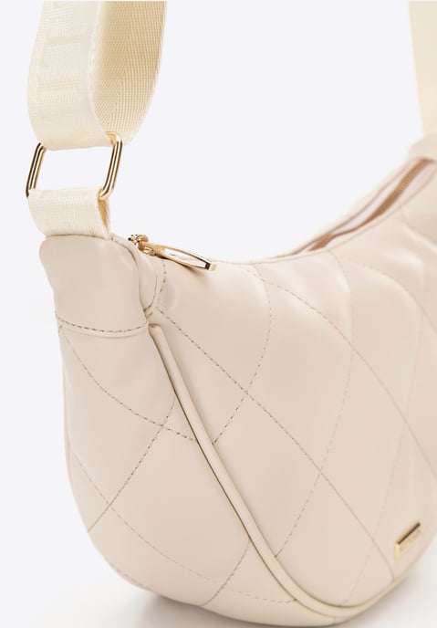 Bolso bandolera de mujer Wittchen con costuras geométricas, color crema y dorado - Image 4
