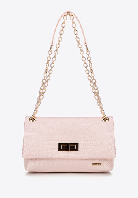 Bolso bandolera de mujer Wittchen con cadena trenzada, polipropileno rosa - Image 2