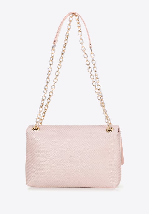 Bolso bandolera de mujer Wittchen con cadena trenzada, polipropileno rosa - Image 3