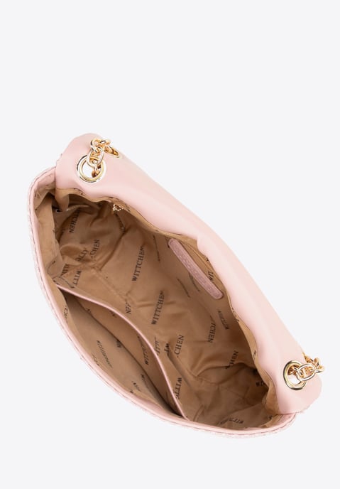 Bolso bandolera de mujer Wittchen con cadena trenzada, polipropileno rosa - Image 4