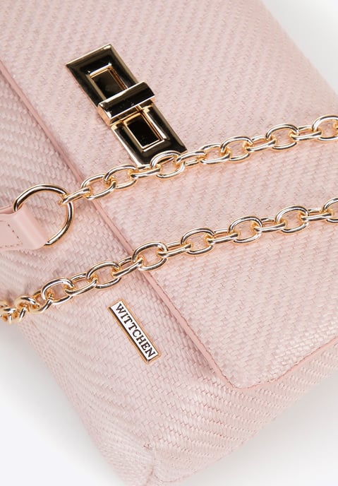 Bolso bandolera de mujer Wittchen con cadena trenzada, polipropileno rosa - Image 5