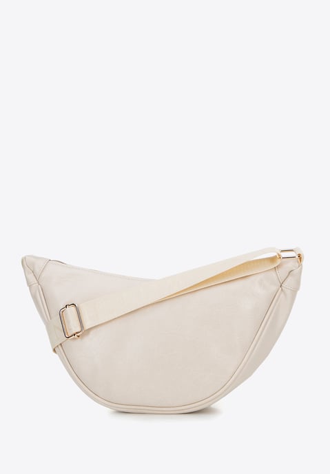 Bolso bandolera de mujer Wittchen con correa ancha, color crema, piel ecológica - Image 2