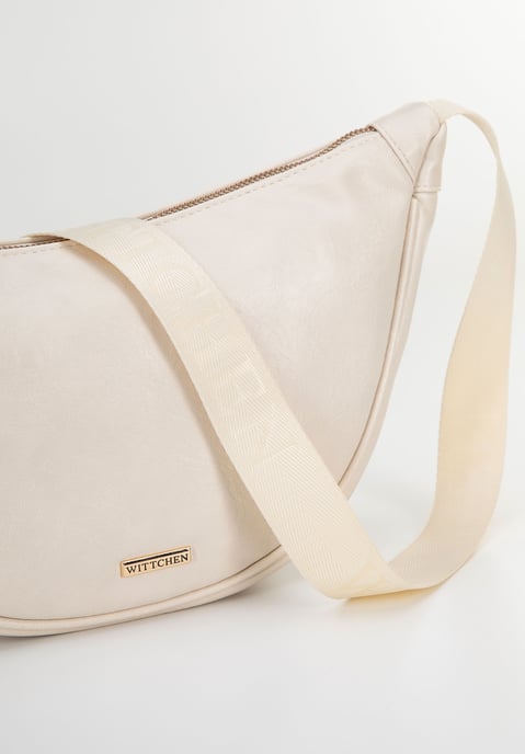 Bolso bandolera de mujer Wittchen con correa ancha, color crema, piel ecológica - Image 4