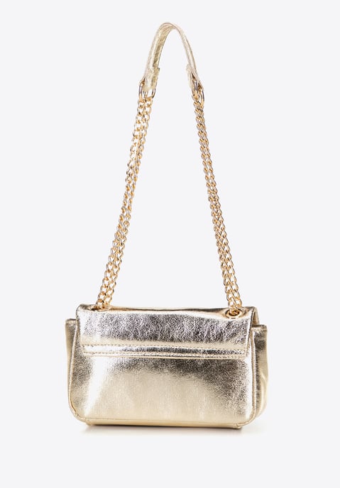 Minibolso bandolera Wittchen para mujer en piel ecológica dorada brillante - Image 3