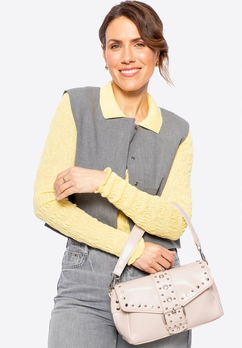 Bolso bandolera para mujer Wittchen de piel ecológica con remaches decorativos - Image 1