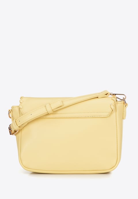 Bolso bandolera Wittchen para mujer con solapa ribeteada, amarillo - Image 3