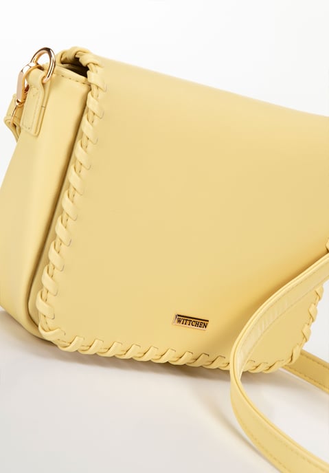 Bolso bandolera Wittchen para mujer con solapa ribeteada, amarillo - Image 5