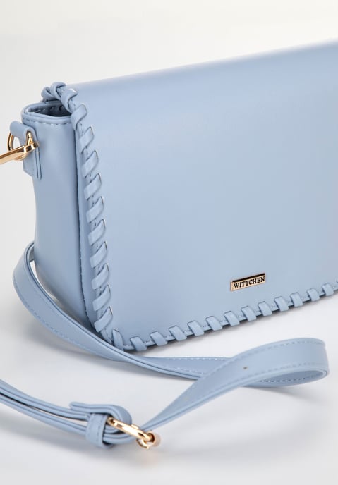 Bolso bandolera Wittchen para mujer con solapa, azul, piel sintética - Image 4