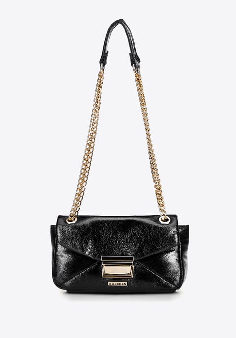 Minibolso bandolera Wittchen para mujer en piel sintética negra brillante - Image 2
