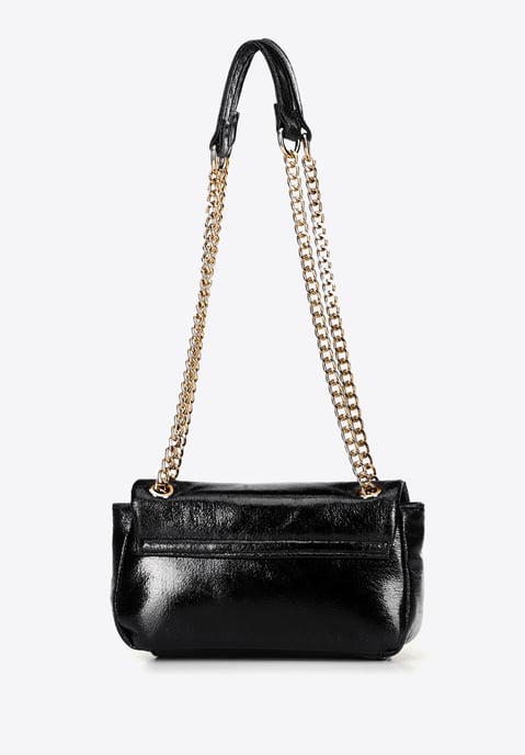Minibolso bandolera Wittchen para mujer en piel sintética negra brillante - Image 3