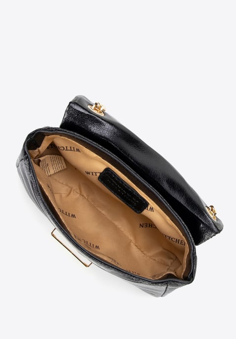 Minibolso bandolera Wittchen para mujer en piel sintética negra brillante - Image 4