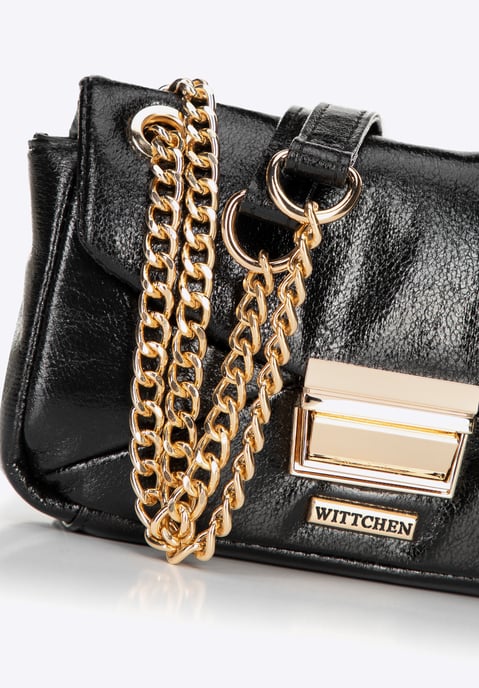 Minibolso bandolera Wittchen para mujer en piel sintética negra brillante - Image 5