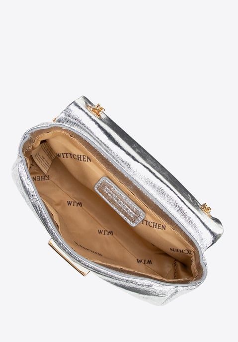 Mini bolso bandolera Wittchen para mujer en piel sintética plateada brillante - Image 5