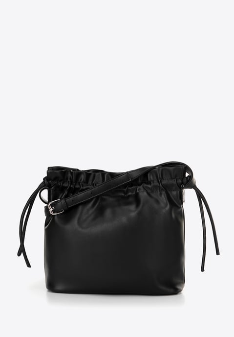 Bolso bandolera de mujer Wittchen con lazos decorativos, negro, piel ecológica - Image 2