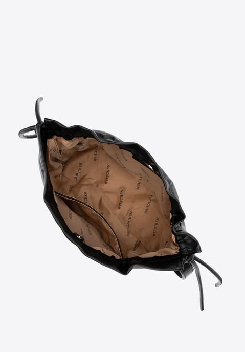 Bolso bandolera de mujer Wittchen con lazos decorativos, negro, piel ecológica - Image 3