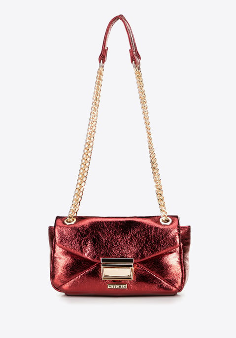 Mini bolso bandolera Wittchen para mujer en piel sintética roja brillante - Image 1