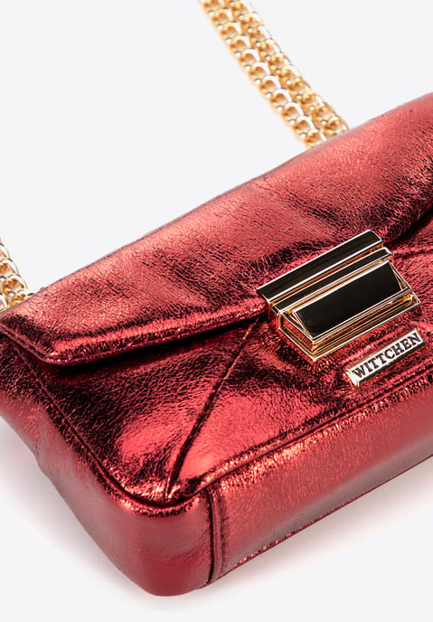 Mini bolso bandolera Wittchen para mujer en piel sintética roja brillante - Image 4