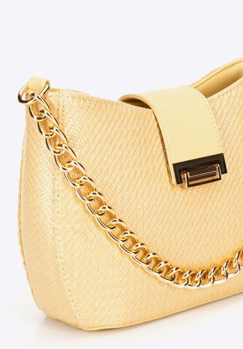 Bolso bandolera Wittchen para mujer de polipropileno amarillo tejido - Image 4