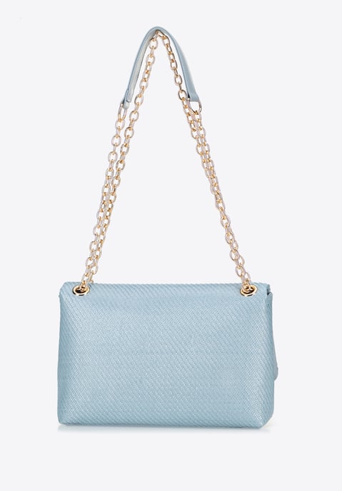 Bolso bandolera de mujer Wittchen con cadena trenzada, azul, polipropileno - Image 3