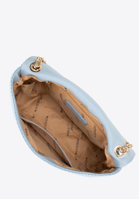 Bolso bandolera de mujer Wittchen con cadena trenzada, azul, polipropileno - Image 4