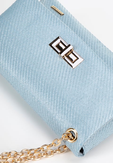 Bolso bandolera de mujer Wittchen con cadena trenzada, azul, polipropileno - Image 5