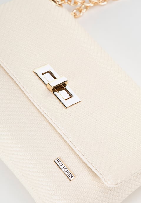 Bolso bandolera tejido con cadena para mujer de Wittchen, color blanco roto - Image 5