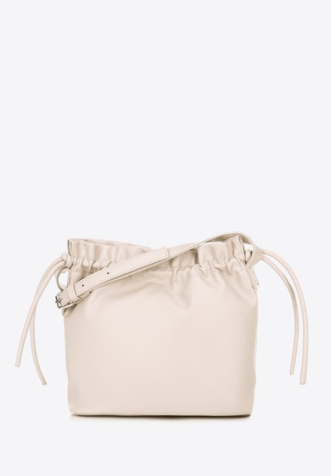 Bolso bandolera de mujer Wittchen con lazos decorativos, color crema - Image 2
