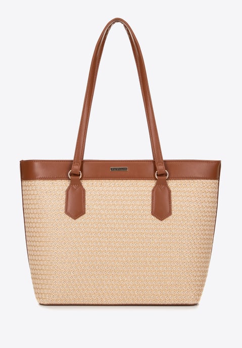 Bolso Shopper Mujer Wittchen en ecopiel y trenza beige y marrón poliuretano - Image 2