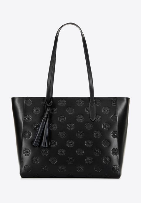 Bolso shopper de piel para mujer Wittchen con la firma en piel natural negra y - Image 2
