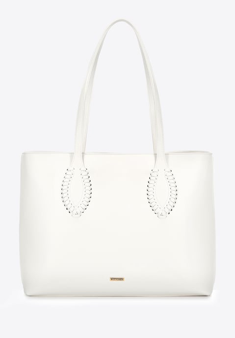 Bolso shopper Wittchen para mujer de piel sintética con detalles tejidos - Image 3
