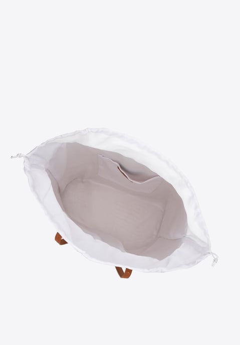 Bolso shopper Wittchen para mujer en mezcla de algodón y poliéster blanco roto - Image 4