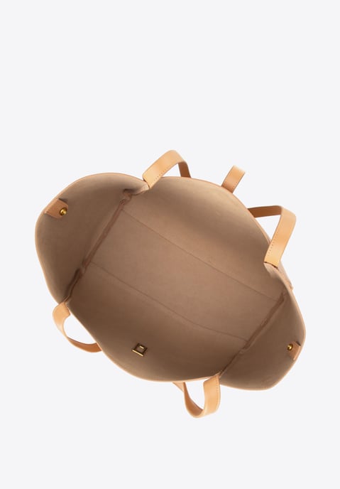 Bolso shopper de mujer Wittchen de piel con bolsa extraíble, beige - Image 5