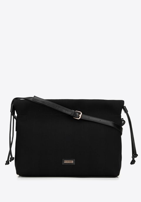 Bolso tipo cubo Wittchen para mujer con cordones, poliéster negro - Image 2