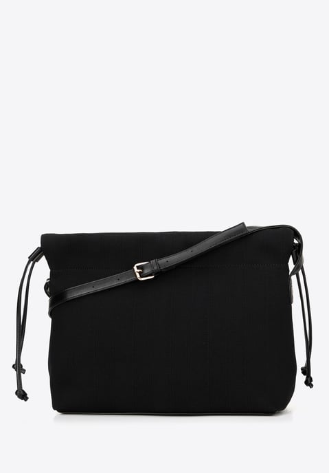 Bolso tipo cubo Wittchen para mujer con cordones, poliéster negro - Image 3