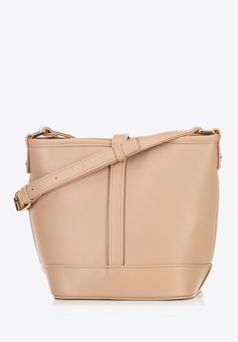 Bolso tipo cubo de piel sintética beige para mujer de Wittchen - Image 2