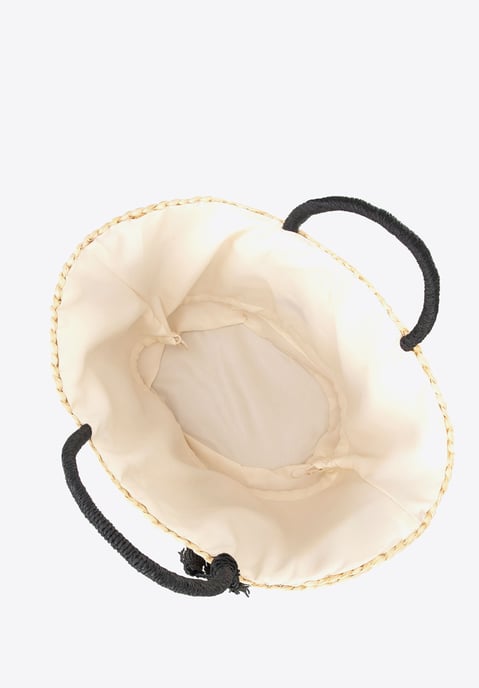 Cesta tejida Wittchen Woman con logotipo en beige y negro - Image 5