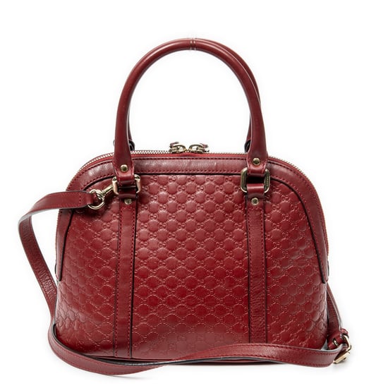 Gucci Mini Dome Tote en Rojo Oscuro Cuero de ternero - Image 5