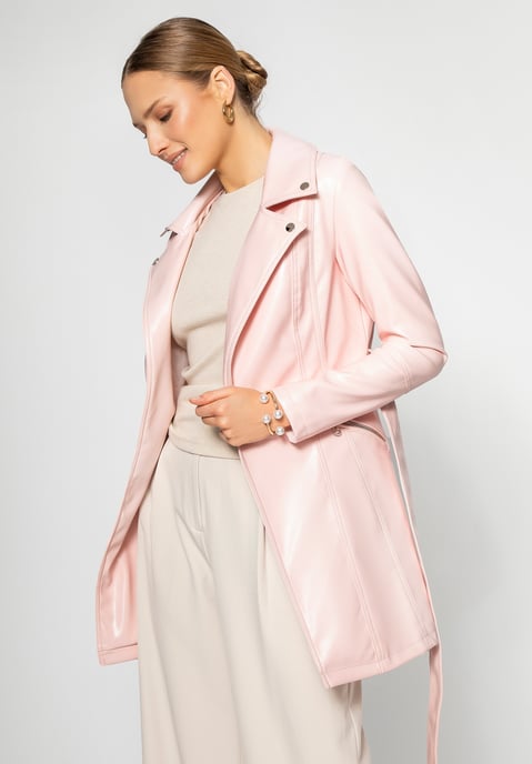 Abrigo de piel sintética rosa para mujer de Wittchen - Image 3