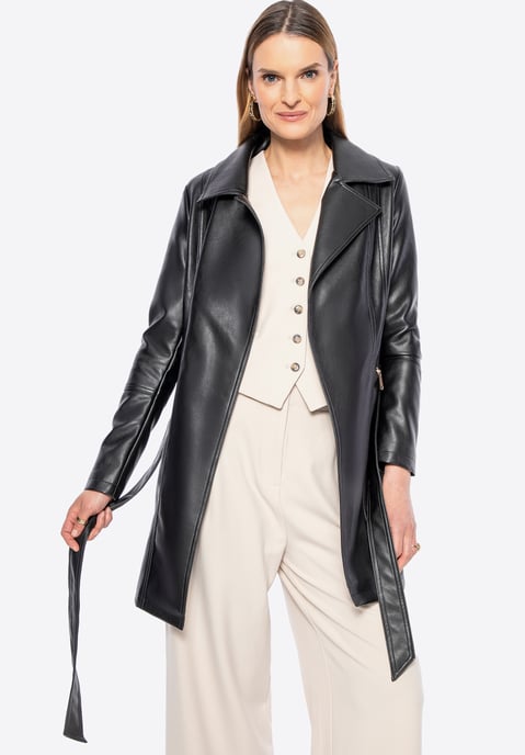 Abrigo de piel sintética para mujer Wittchen, color negro - Image 2