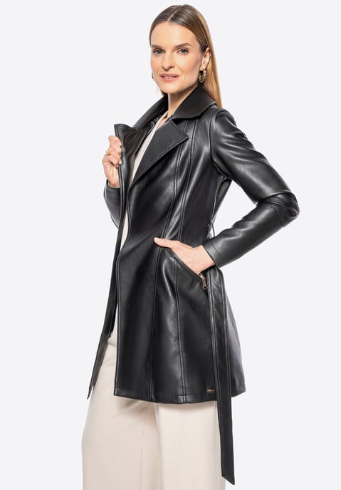 Abrigo de piel sintética para mujer Wittchen, color negro - Image 3