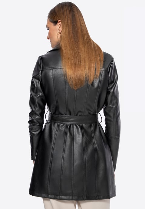 Abrigo de piel sintética para mujer Wittchen, color negro - Image 4