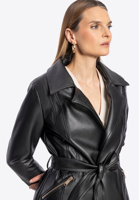 Abrigo de piel sintética para mujer Wittchen, color negro - Image 5