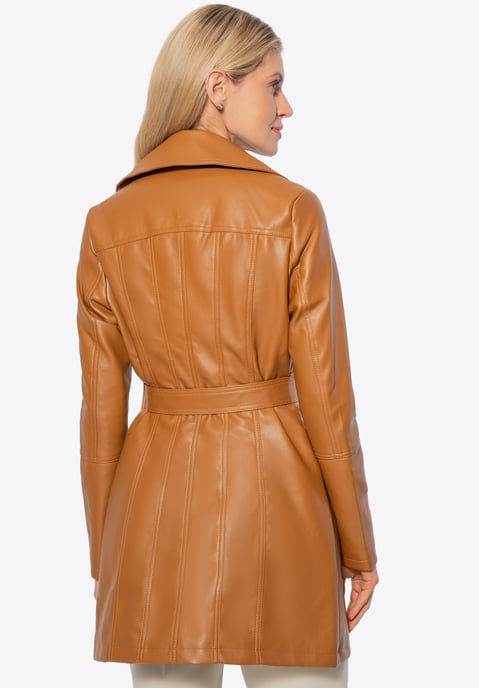 Abrigo de piel sintética para mujer Wittchen Marrón Cuero sintético marrón - Image 3