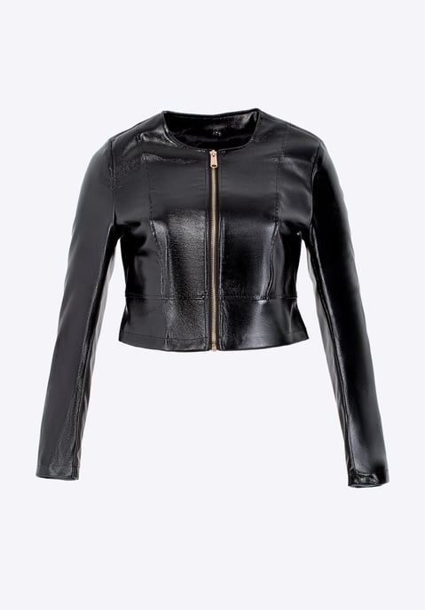 Chaqueta corta de cuero ecológico negra para mujer de Wittchen - Image 6