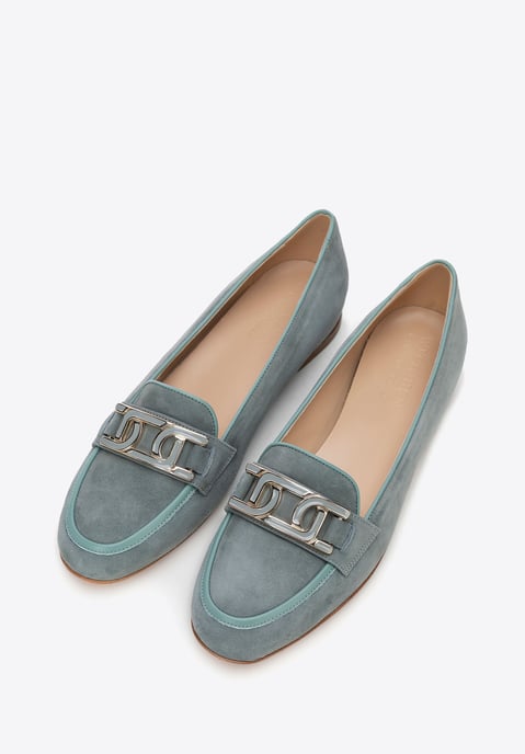 Mocasines planos de piel para mujer Wittchen en piel natural azul - Image 2